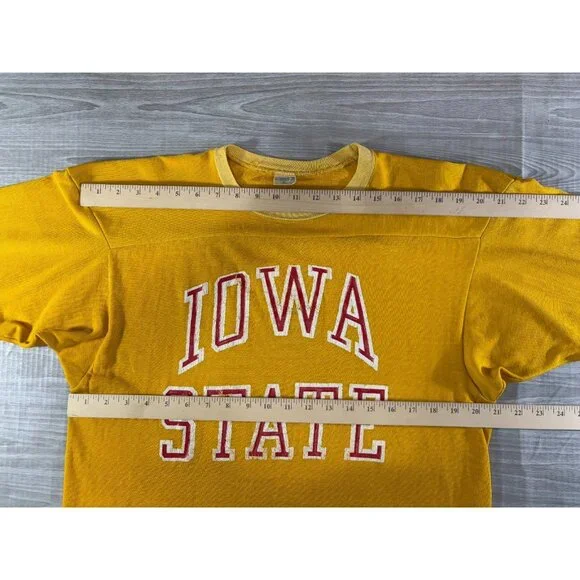 Champion Iowa State Jersey size L color yellow red 1970's Vintage - Picture 5 of 9